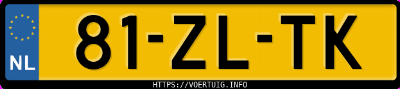 Kenteken afbeelding van 81ZLTK, blauwe Honda Civic 5dr 1.4i