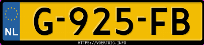 Kenteken afbeelding van G925FB, grijze Honda HR-V 1.5i