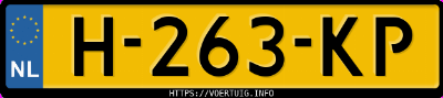 Kenteken afbeelding van H263KP, zwarte Honda HR-V 1.5i