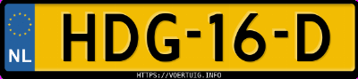 Kenteken afbeelding van HDG16D, blauwe Honda Civic