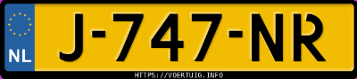 Kenteken afbeelding van J747NR, witte Honda E