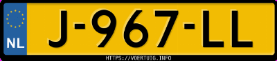 Kenteken afbeelding van J967LL, zwarte Honda Jazz