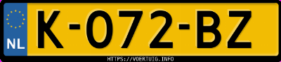 Kenteken afbeelding van K072BZ, zwarte Honda Jazz 1.4i