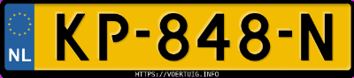 Kenteken afbeelding van KP848N, rode Honda Jazz 1.3i
