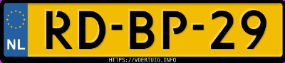 Kenteken afbeelding van RDBP29, rode Honda Prelude 2.0i
