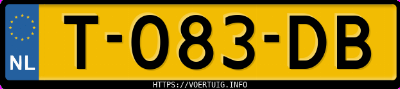 Kenteken afbeelding van T083DB, grijze Honda Prelude