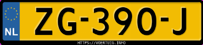 Kenteken afbeelding van ZG390J, grijze Honda Civic 5dr 5d 1.0 T