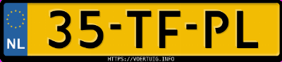 Kenteken afbeelding van 35TFPL, rode Hyundai ATOS-PRIME