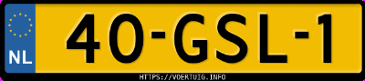 Kenteken afbeelding van 40GSL1, zwarte Hyundai Tucson