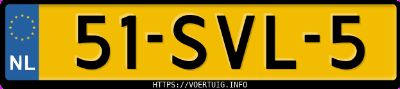 Kenteken afbeelding van 51SVL5, rode Hyundai I 10