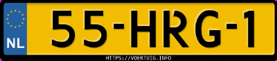 Kenteken afbeelding van 55HRG1, zwarte Hyundai I20 1.4