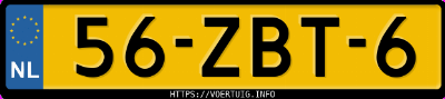 Kenteken afbeelding van 56ZBT6, witte Hyundai I 30 I30 1.6 Gdi