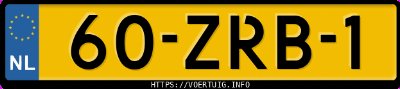 Kenteken afbeelding van 60ZRB1, grijze Hyundai I20