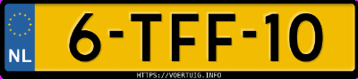 Kenteken afbeelding van 6TFF10, blauwe Hyundai I10 1.0