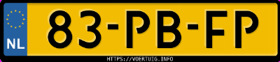 Kenteken afbeelding van 83PBFP, rode Hyundai ATOS-PRIME