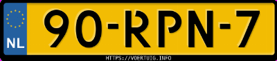 Kenteken afbeelding van 90RPN7, zwarte Hyundai I 10 I10 1.1