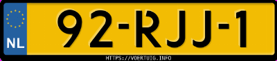 Kenteken afbeelding van 92RJJ1, zwarte Hyundai I 10 I10 1.2