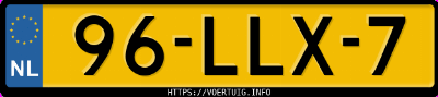 Kenteken afbeelding van 96LLX7, witte Hyundai IX35 2.0