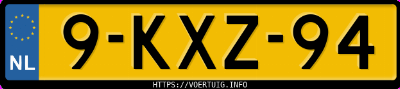 Kenteken afbeelding van 9KXZ94, witte Hyundai I 10 I10 1.2