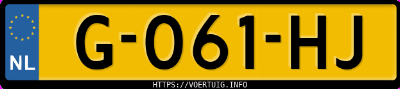 Kenteken afbeelding van G061HJ, grijze Hyundai Kona 64 Kwh