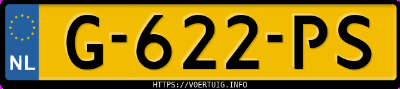 Kenteken afbeelding van G622PS, rode Hyundai Kona 64 Kwh