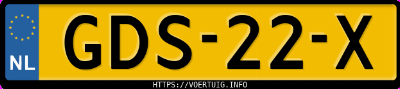 Kenteken afbeelding van GDS22X, witte Hyundai I20