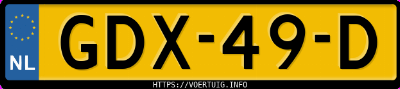 Kenteken afbeelding van GDX49D, witte Hyundai I20