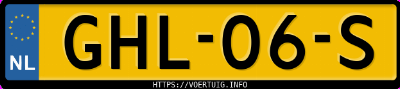 Kenteken afbeelding van GHL06S, witte Hyundai Kona