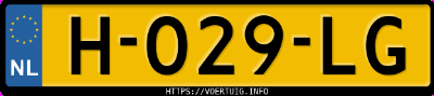 Kenteken afbeelding van H029LG, witte Hyundai Kona 64 Kwh