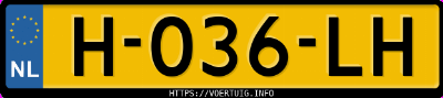 Kenteken afbeelding van H036LH, witte Hyundai Kona 64 Kwh