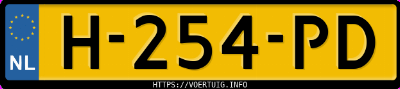 Kenteken afbeelding van H254PD, witte Hyundai Ioniq