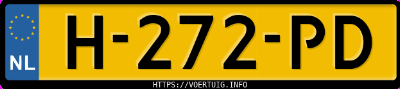 Kenteken afbeelding van H272PD, witte Hyundai Ioniq
