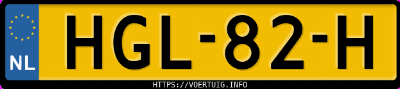 Kenteken afbeelding van HGL82H, oranje Hyundai Kona Se 65 Kwh