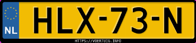 Kenteken afbeelding van HLX73N, rode Hyundai IONIQ5 Standard Range Rwd