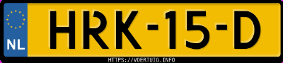 Kenteken afbeelding van HRK15D, gele Hyundai IONIQ5 Long Range Rwd