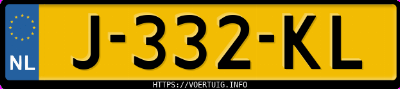 Kenteken afbeelding van J332KL, blauwe Hyundai Kona 64 Kwh