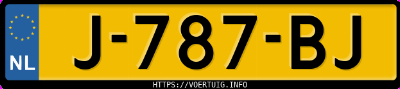 Kenteken afbeelding van J787BJ, witte Hyundai Kona 64 Kwh