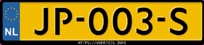 Kenteken afbeelding van JP003S, witte Hyundai I10