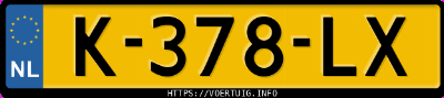 Kenteken afbeelding van K378LX, zwarte Hyundai Kona 64 Kwh