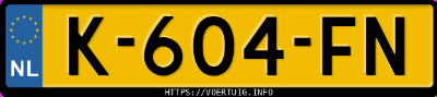 Kenteken afbeelding van K604FN, blauwe Hyundai Kona 64 Kwh