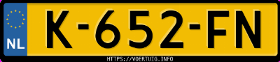 Kenteken afbeelding van K652FN, zwarte Hyundai Kona 64 Kwh