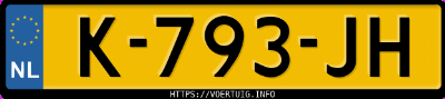 Kenteken afbeelding van K793JH, witte Hyundai Kona 64 Kwh