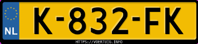 Kenteken afbeelding van K832FK, zwarte Hyundai Kona 64 Kwh
