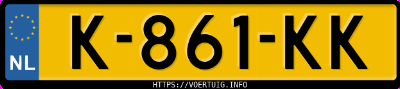 Kenteken afbeelding van K861KK, grijze Hyundai Kona 64 Kwh