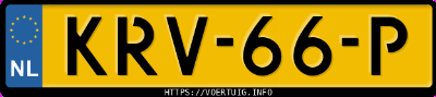 Kenteken afbeelding van KRV66P, grijze Hyundai IONIQ5 Standard Range Rwd