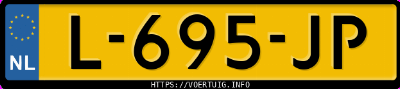 Kenteken afbeelding van L695JP, grijze Hyundai Kona