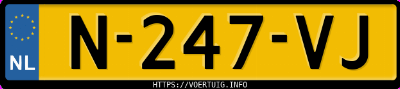 Kenteken afbeelding van N247VJ, witte Hyundai IONIQ5 Long Range 73 Kwh Rwd