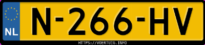Kenteken afbeelding van N266HV, rode Hyundai Kona 1.6 Gdi Hev