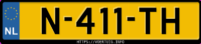 Kenteken afbeelding van N411TH, gele Hyundai IONIQ5 Long Range Rwd