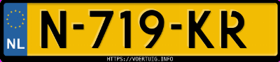Kenteken afbeelding van N719KR, gele Hyundai IONIQ5 Standard Range Rwd